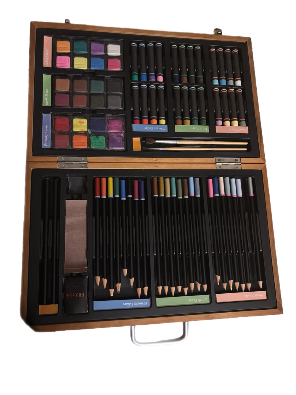 🎨 **Deluxe Mixed Media Art Supply Set with Wooden Carrying Case** 🎨